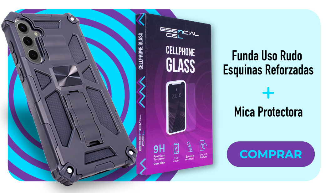 Pack Funda Uso Rudo Mas cristal Templado y protector de cámara